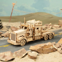 ROBOTIME 3D Puzzle Heavy Truck Wooden Model Kits Adults Build On Your Own Laser Cut Building Construction Crafts