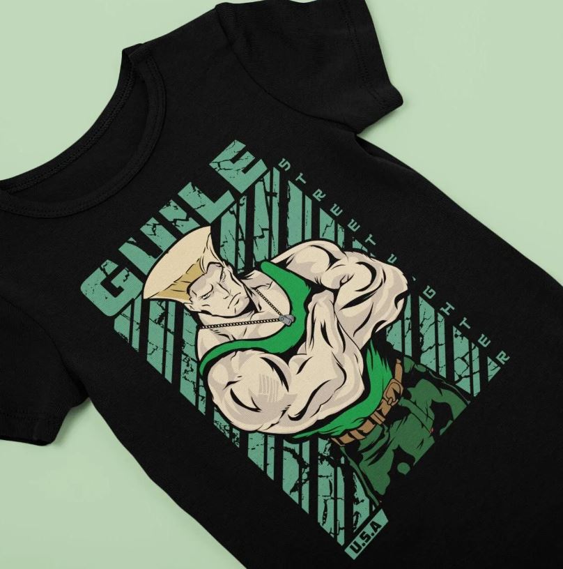 GUILE | Street Fighter | VIDEO GAME EDITION | Onesie Bodysuit Tops