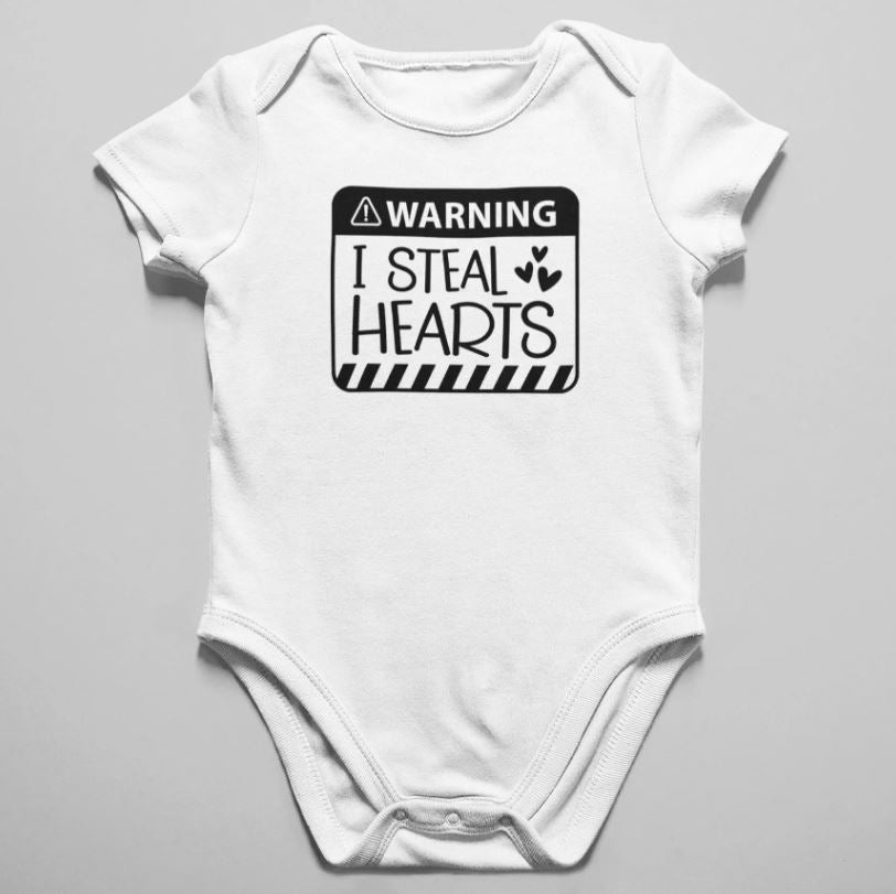 WARNING STEAL HEARTS - NEWBORNS - Onesie bodysuit tops